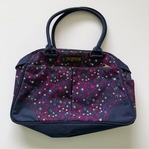 Vintage Jansport Hand Shoulder Duffel Bag Travel Carry On Zip Pockets Colorful